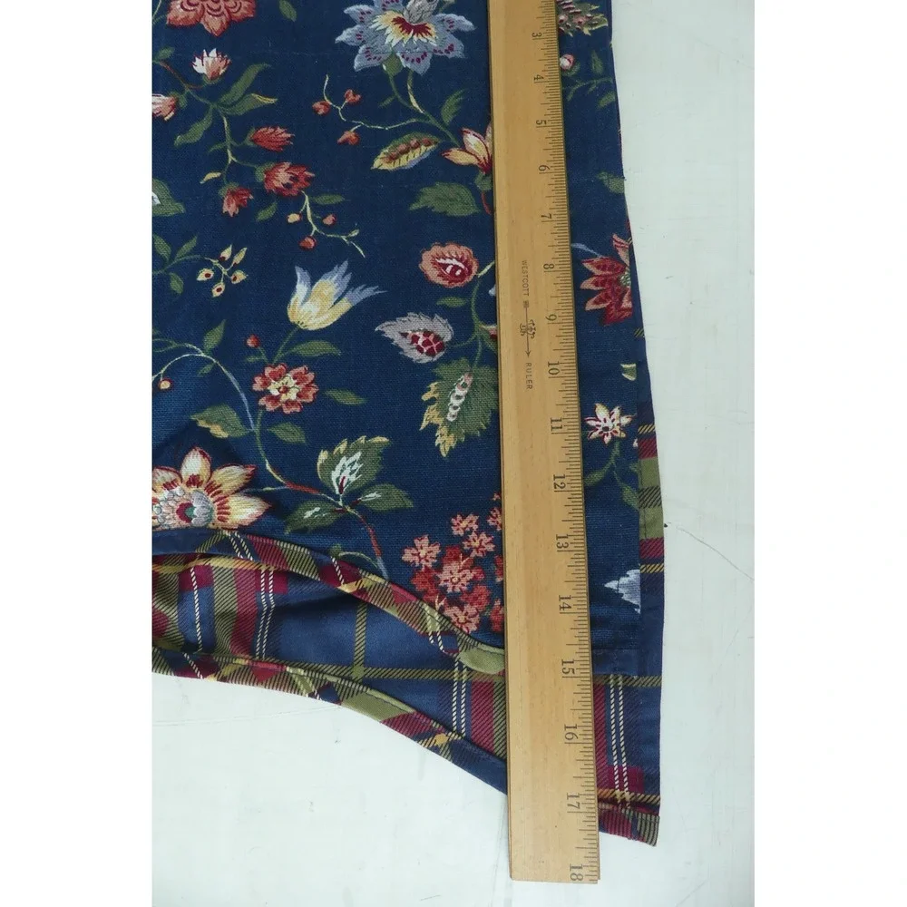 Waverly Longford Floral Plaid Window Valance Scalloped 78x18 Vintage Traditional